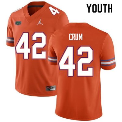 Youth Florida Gators #42 Quaylin Crum NCAA Nike Orange Authentic Stitched College Football Jersey NZA2362IA